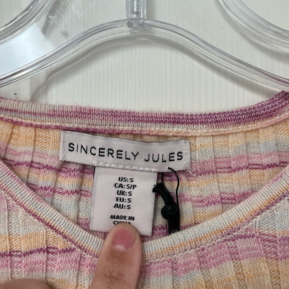 NWT Sincerely Jules Y2K Stretch Ribbed Knit Long Sleeve Sweater S - Picture 5 of 11